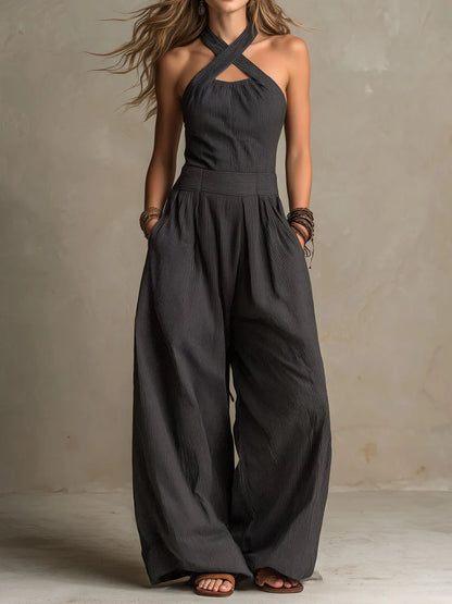 Monroe | The Halter Linen Jumpsuit