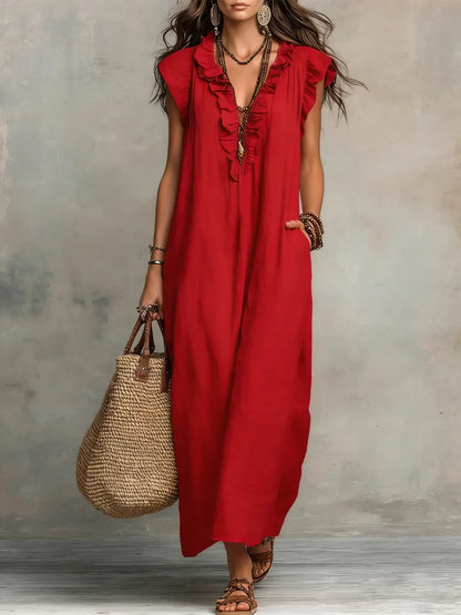 Cleo | The Ruffled Linen Dress