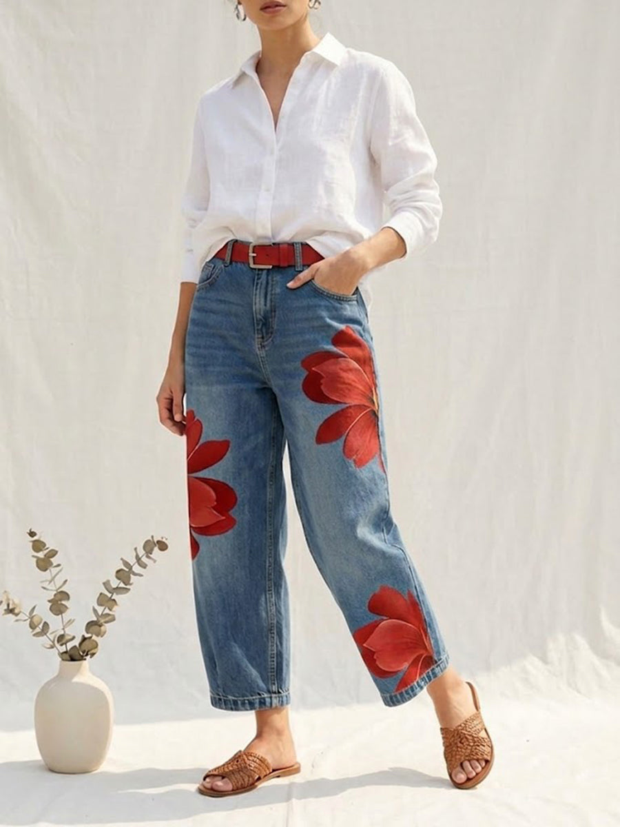 Sophia | Elegant Floral Wide-Leg Pants