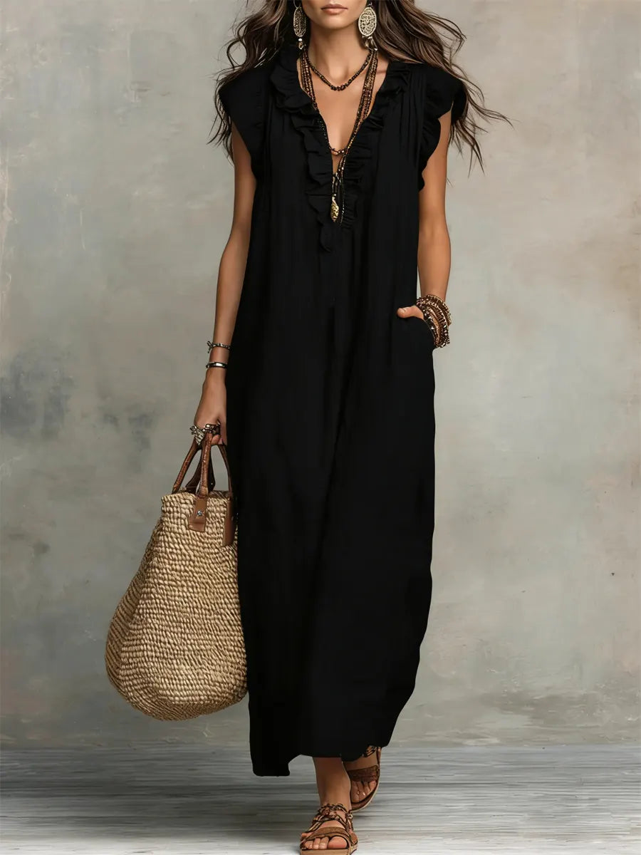 Cleo | The Ruffled Linen Dress