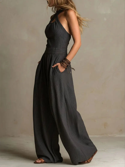Monroe | The Halter Linen Jumpsuit