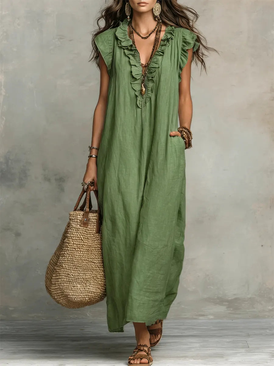 Cleo | The Ruffled Linen Dress