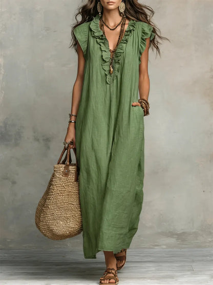 Cleo | The Ruffled Linen Dress