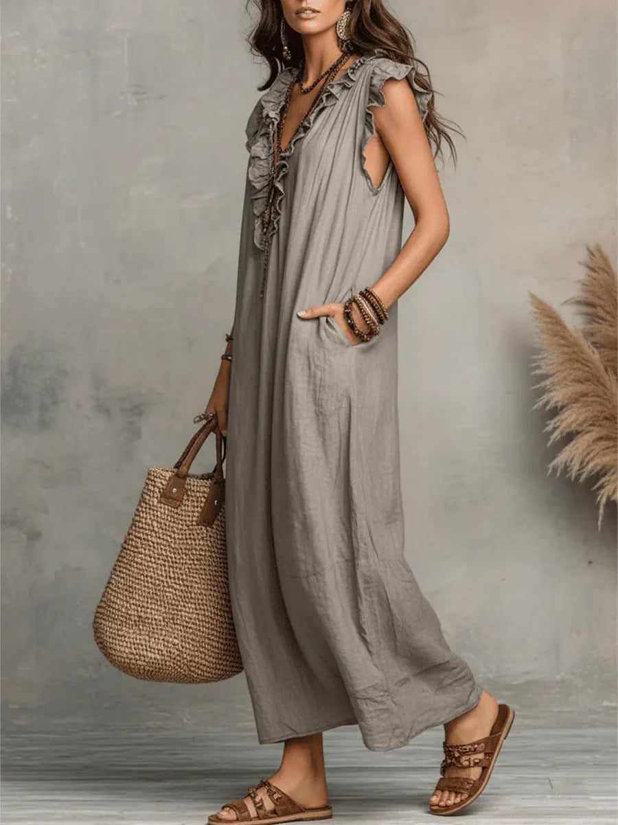 Cleo | The Ruffled Linen Dress
