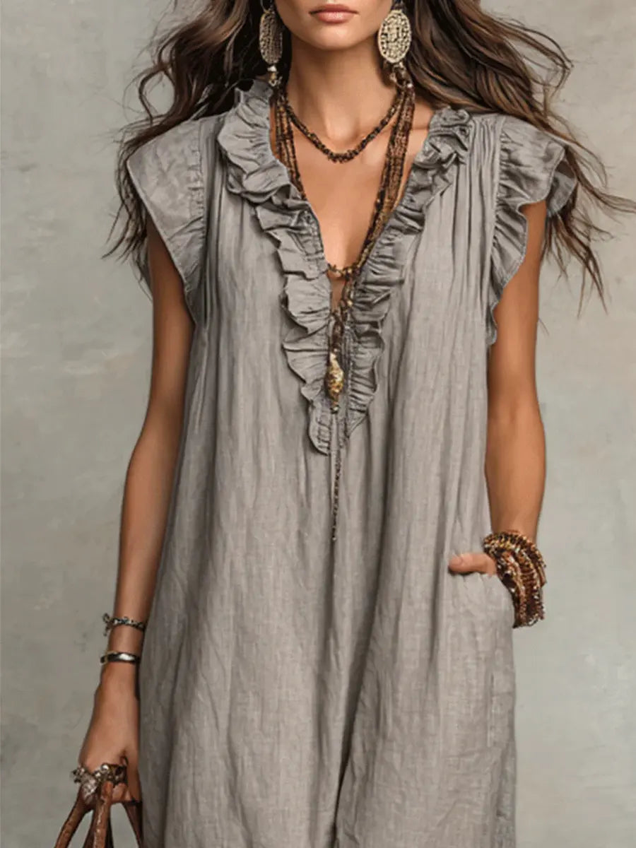 Cleo | The Ruffled Linen Dress