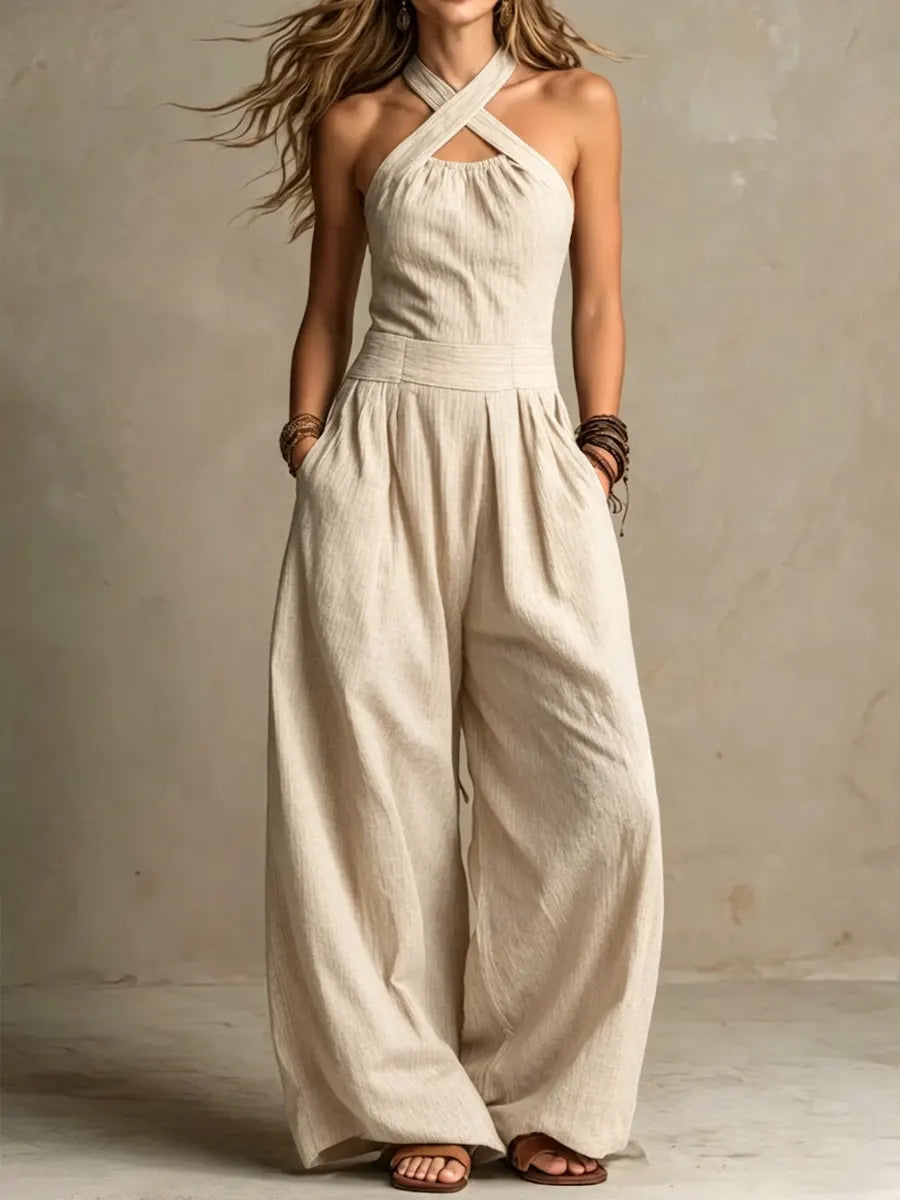 Monroe | The Halter Linen Jumpsuit