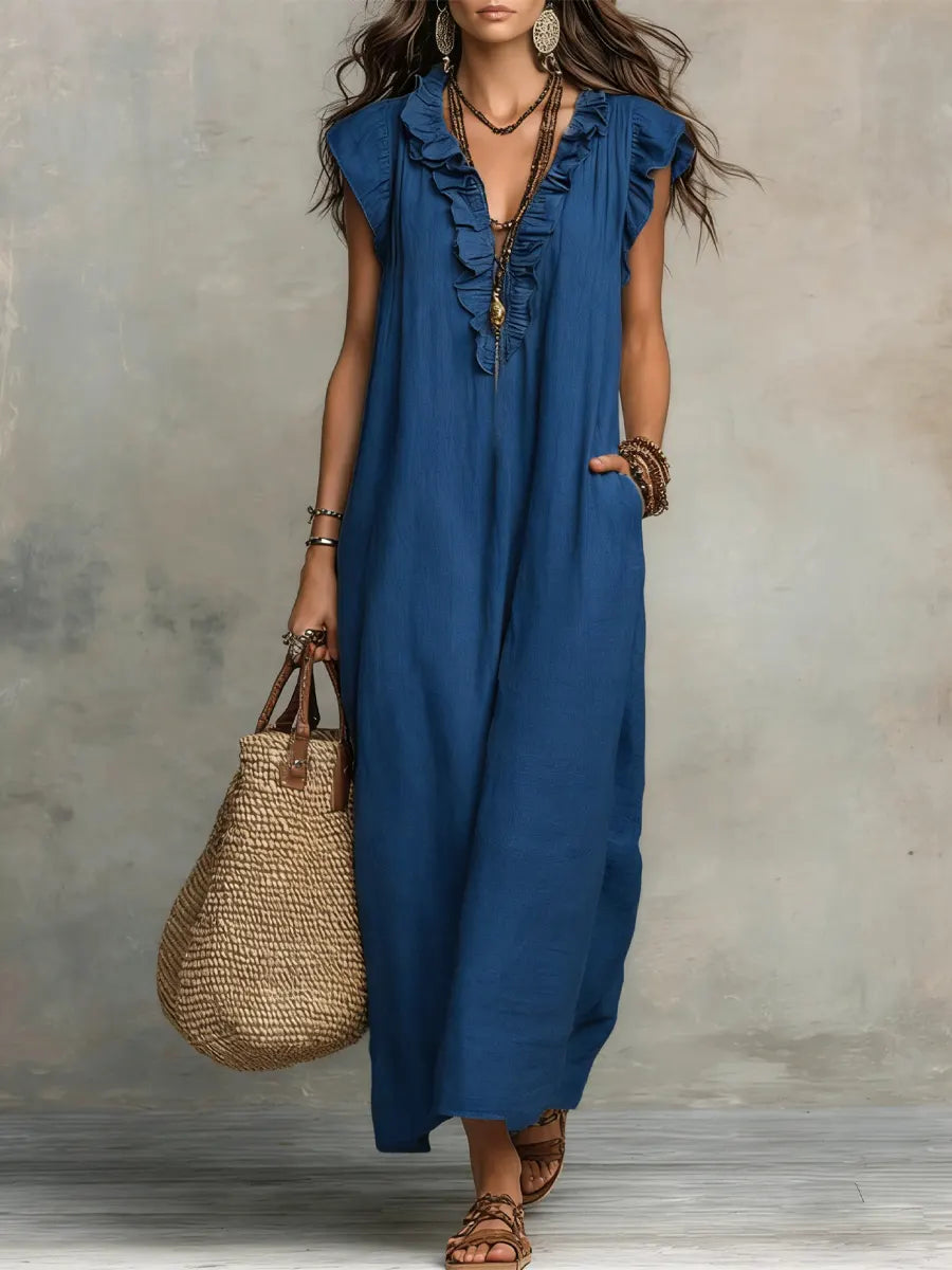 Cleo | The Ruffled Linen Dress