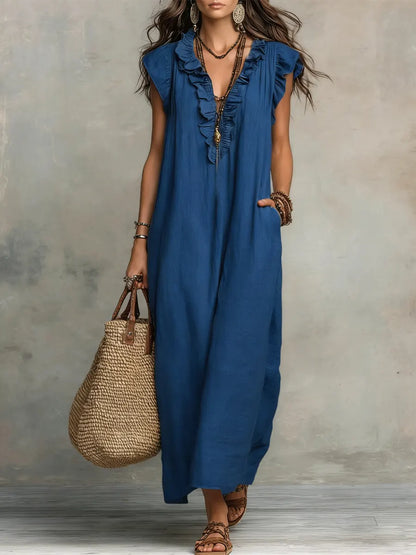 Cleo | The Ruffled Linen Dress