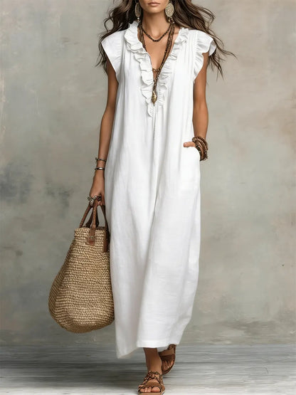 Cleo | The Ruffled Linen Dress