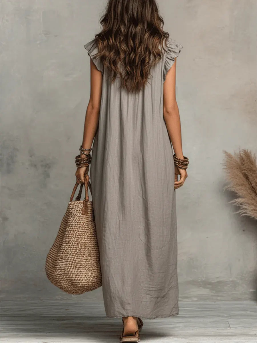 Cleo | The Ruffled Linen Dress