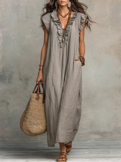 Cleo | The Ruffled Linen Dress