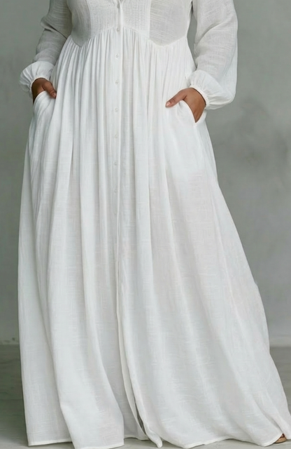Serena | Button-Front Flow Maxi Dress