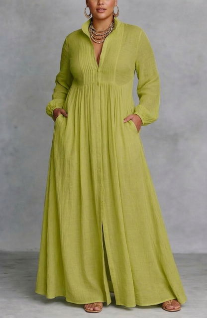 Serena | Button-Front Flow Maxi Dress