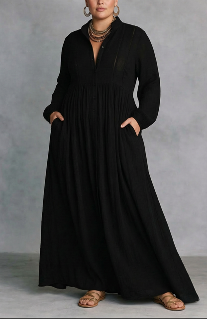 Serena | Button-Front Flow Maxi Dress