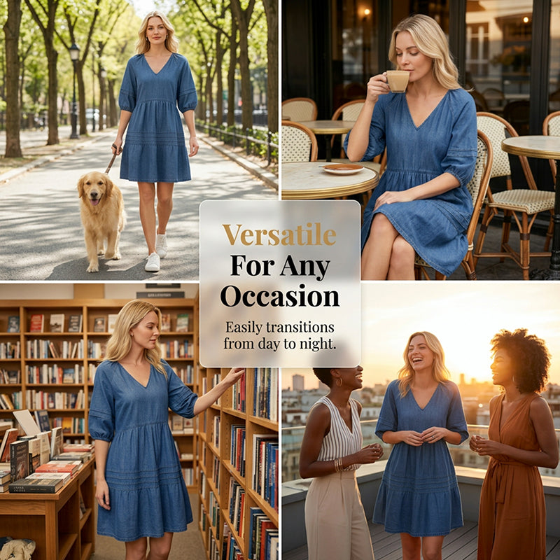 🔥New Arrivals & Special Offers-Women's Loose Fit Casual Denim Dress